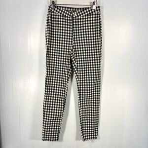 Free‎ People Black White Gingham Check Plaid Ankle Pants Womens Size 26